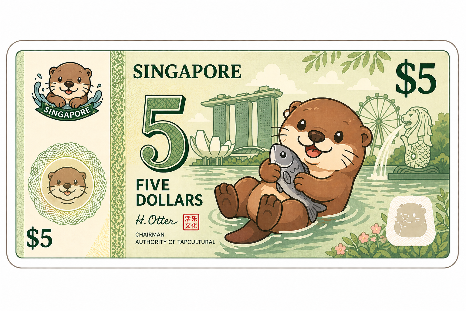 Five Dollar Otter Note